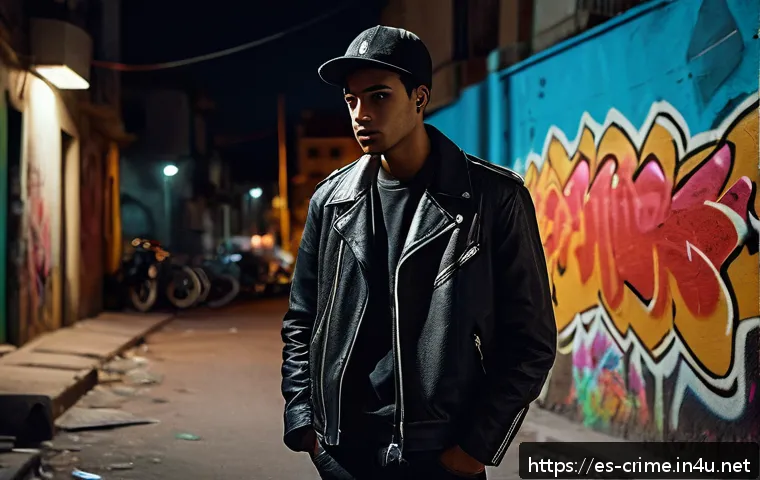 토미 카라비티 Tommy Karate 의 마피아 살인과 처벌 - A gritty urban scene at night in a poor neighborhood of a Spanish-speaking city, dim streetlights ca...