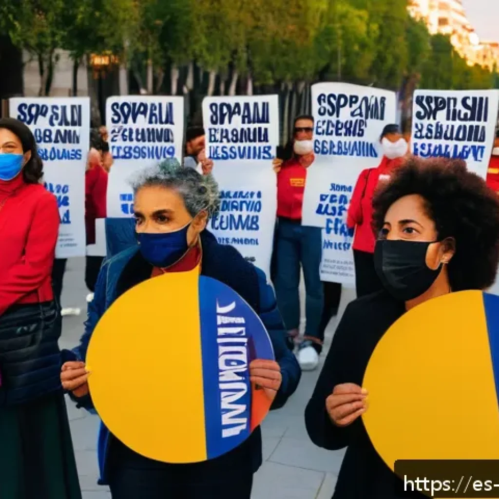 오제이 심슨 사건의 사회적 파급 효과 - A diverse group of Spanish-speaking activists holding peaceful protest signs advocating for racial e...