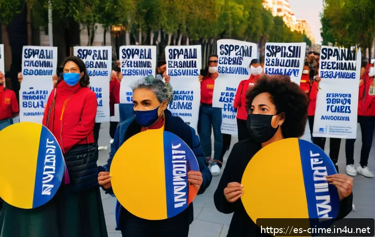 오제이 심슨 사건의 사회적 파급 효과 - A diverse group of Spanish-speaking activists holding peaceful protest signs advocating for racial e...